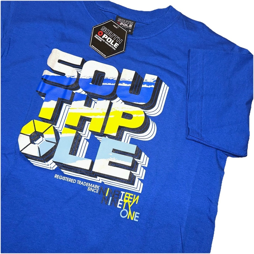 NWT South Pole‎ Limited Edition Blue Graphic Short Sleeve T-Shirt Y2K Men's M